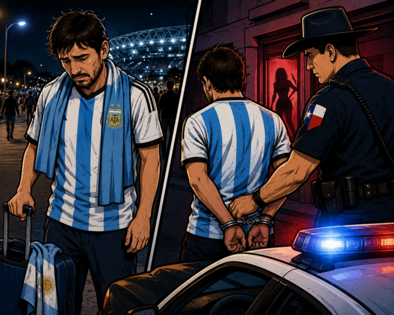 Hincha argentino que viajó al Mundial es detenido por solicitar servicios sexuales en Texas
