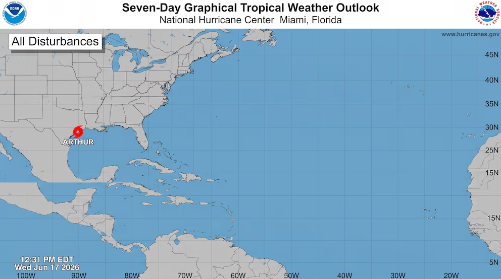 Tormenta Arthur se forma cerca de Texas