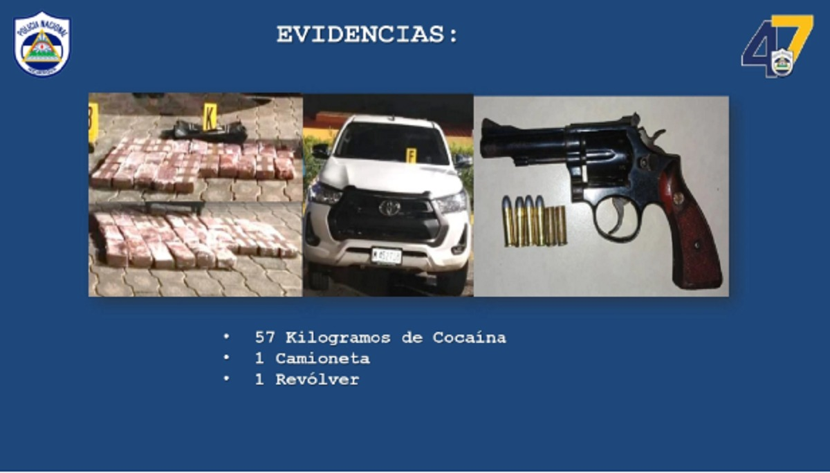 Policía Nacional incauta 57 kilos de cocaína en Tipitapa
