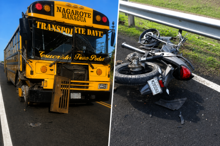 Motociclista pierde la vida al impactar contra autobús en Nagarote