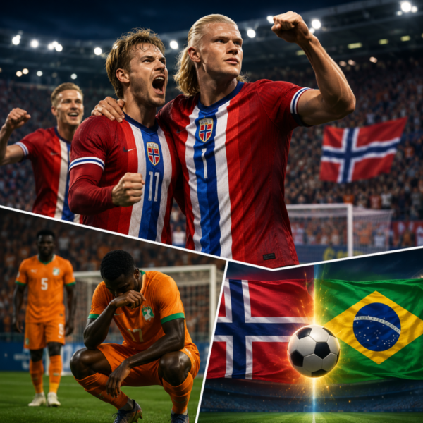 Noruega elimina a Costa de Marfil y espera a Brasil en Octavos