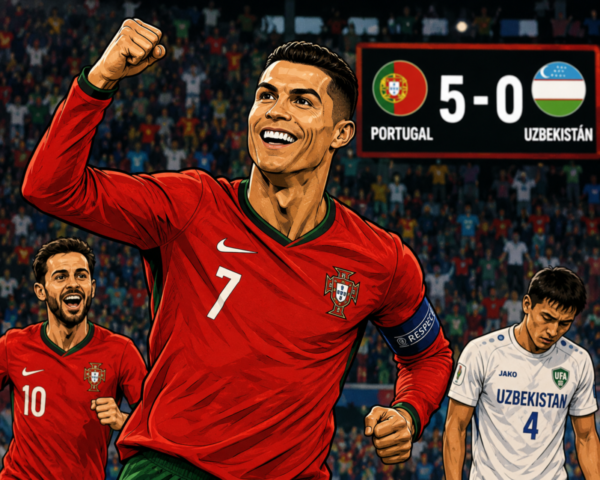 Portugal con Cristiano Ronaldo golea a Uzbekistán