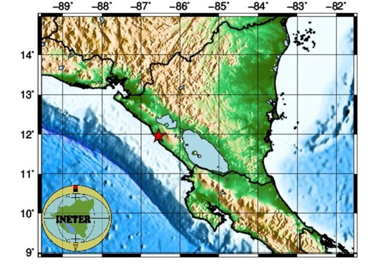 Sismo de 4.6 sacude la franja del pacífico nicaragüense