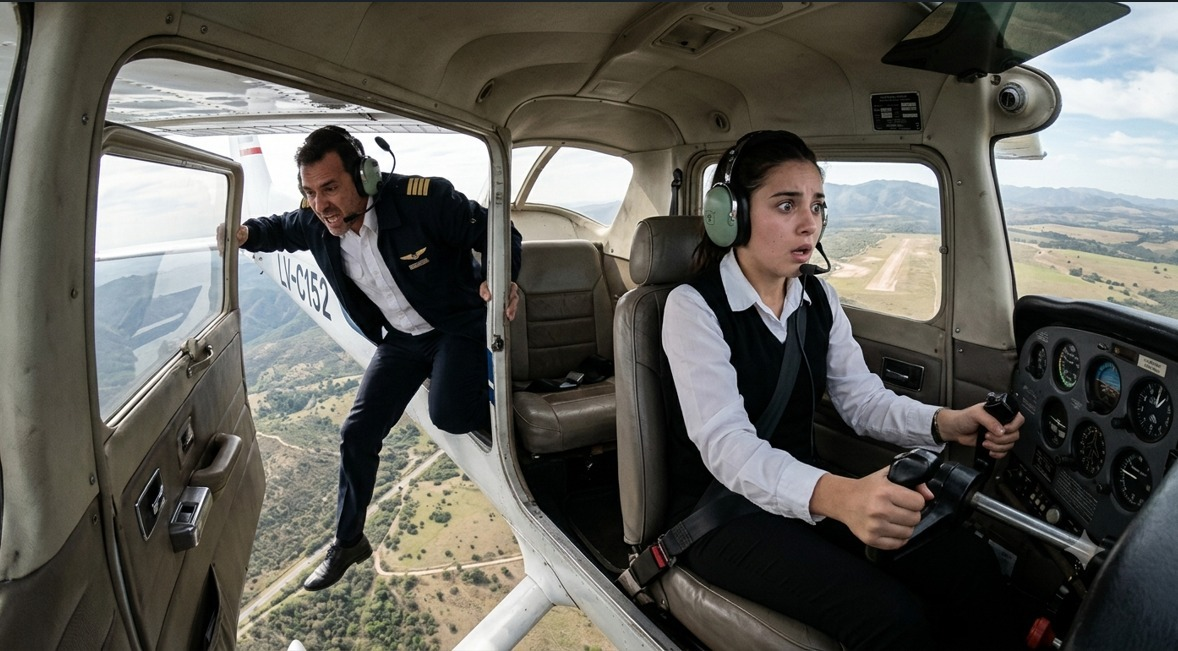 Argentina: instructor se lanza al vacío en pleno vuelo dejando sola a su alumna. Foto IA