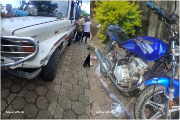 Muere motorizado tras chocar contra camioneta en La Concepción, Masaya