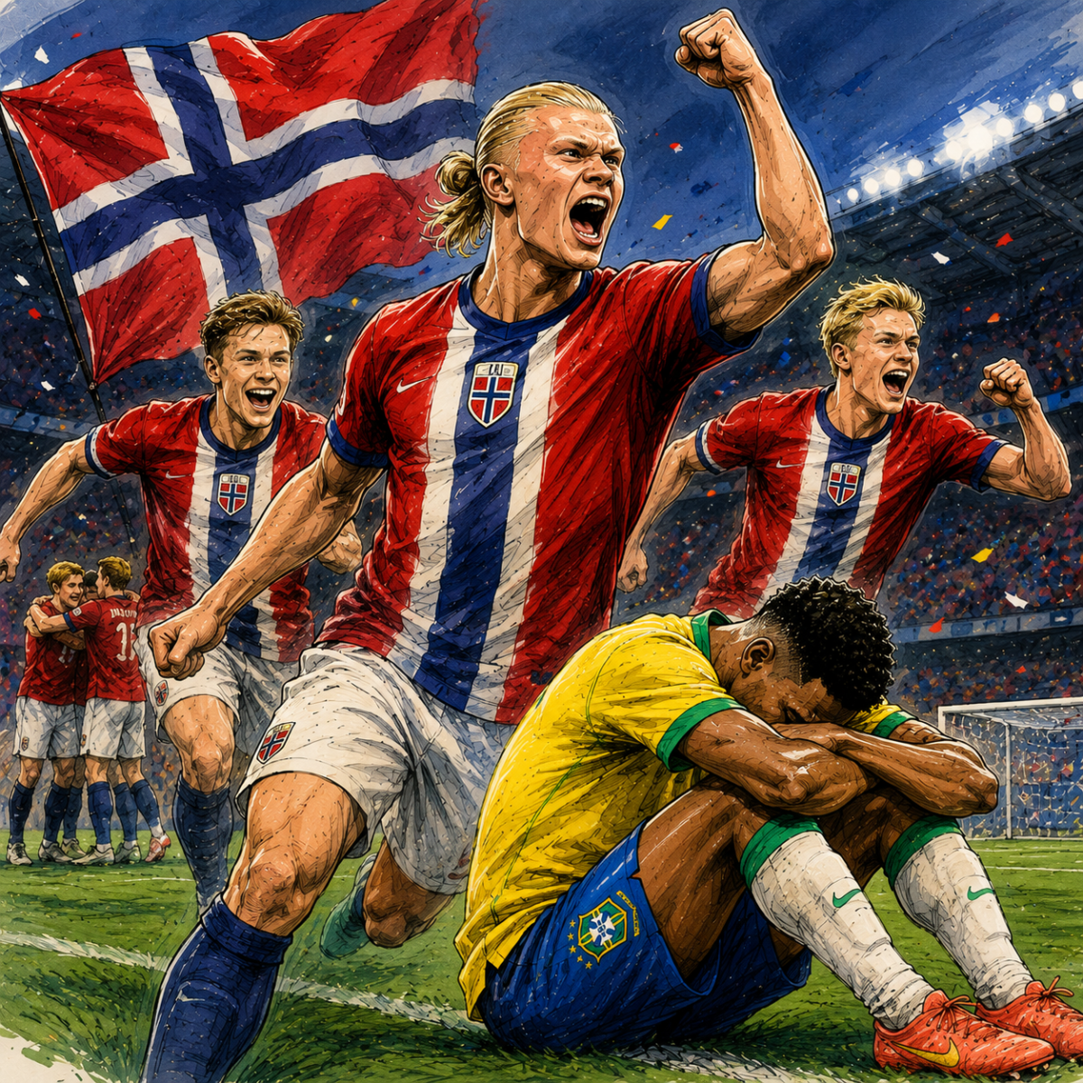 Noruega elimina a Brasil y avanza a Cuartos de Final