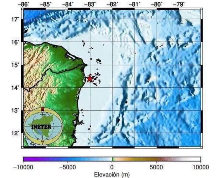 Sismo de 5.1 sacude la costa de Bilwi y activa monitoreo en Caribe Norte