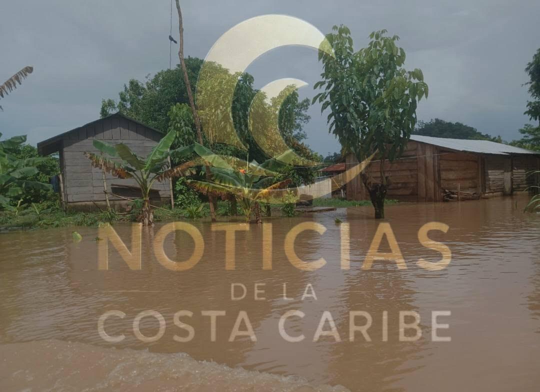 Fuertes lluvias provocan crecida de ríos e inundaciones en el Caribe Sur. Foto cortesía Noticias de la Costa Caribe