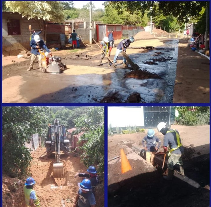 ENACAL avanza 75% obras de agua y alcantarillado en barrio Marvin Marín