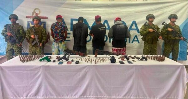 Capturan en San Andrés, Colombia, a dos nicas con armas y municiones