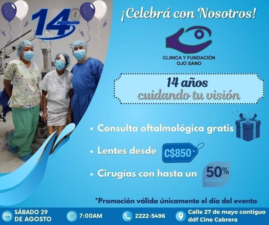 Promoción 14 aniversario clínica óptica