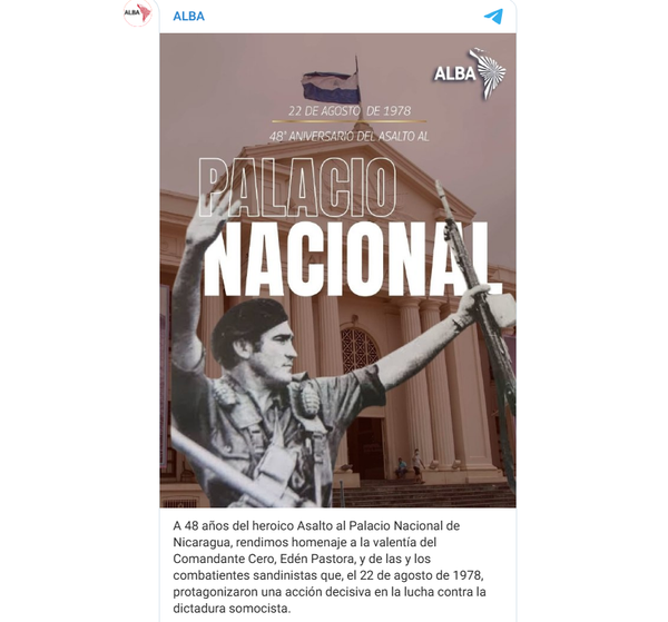 Alba-TCP rinde homenaje a la gesta heroica del Frente Sandinista en el Palacio Nacional