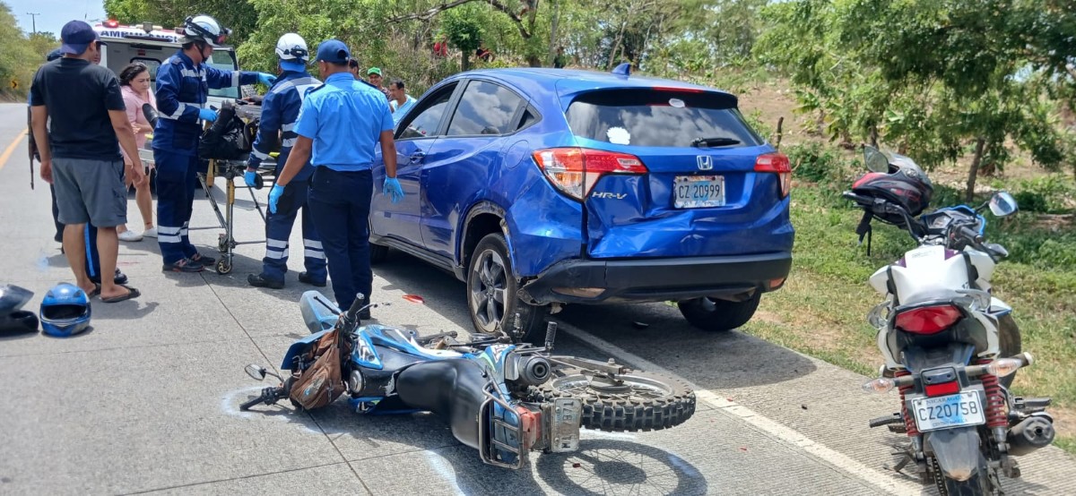 accidente de motociclista en Carretera Vieja a León