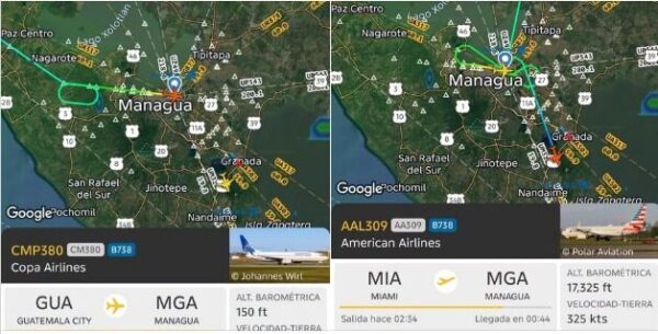 American Airlines se desvía por mal clima en Managua esta mañana