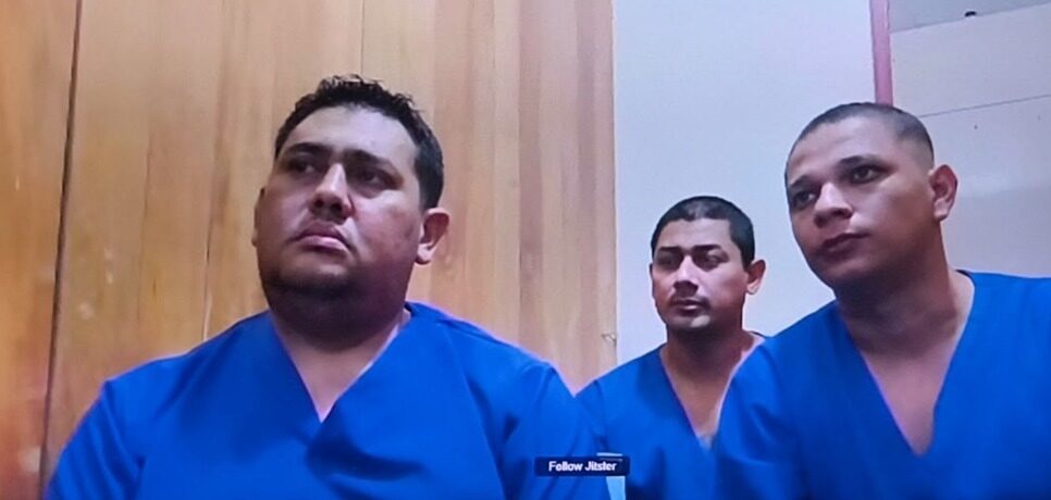 Los acusados Luis Alexander Contreras Lampin, Ernesto Agustín Cruz Baltodano y Luis Carlos Zapata