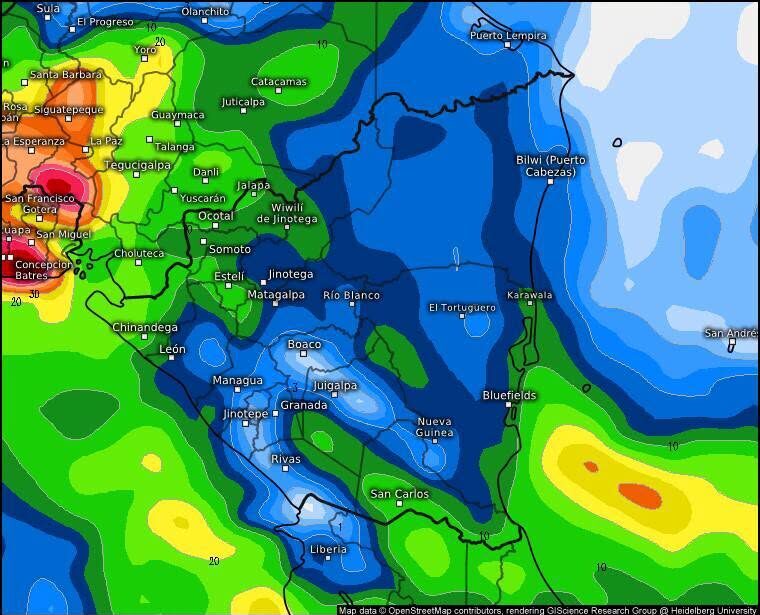 Vaguada provoca fuerte lluvia esta madrugada en todo el país