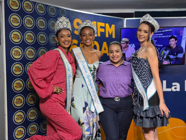 Reina Nicaragua 2026 y sus princesas visitan Tu Nueva Radio Ya