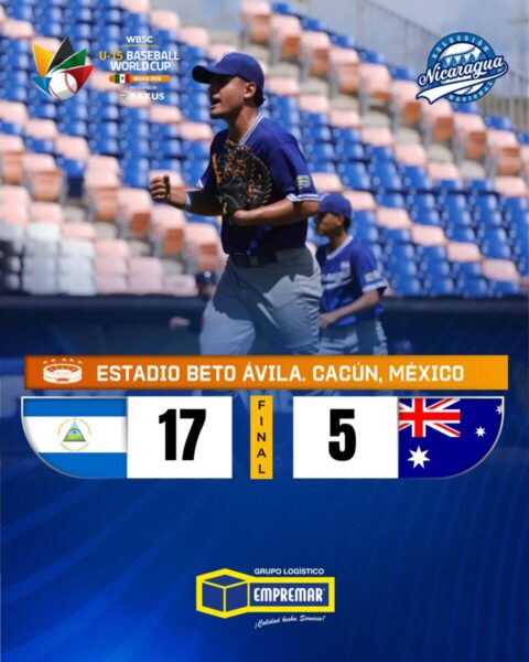 Nicaragua vence por paliza a Australia y suma su segunda victoria en el Mundial U15