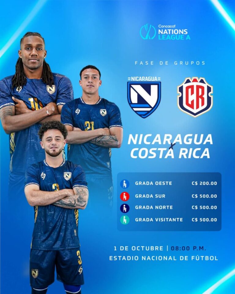 500 y 200 córdobas para ver el partido Nicaragua – Costa Rica este jueves