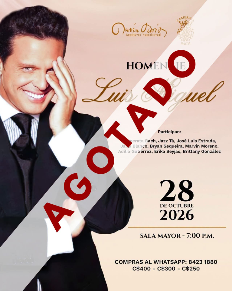 ¡Boletos agotados para el homenaje a Luis Miguel en el Teatro Nacional Rubén Darío!